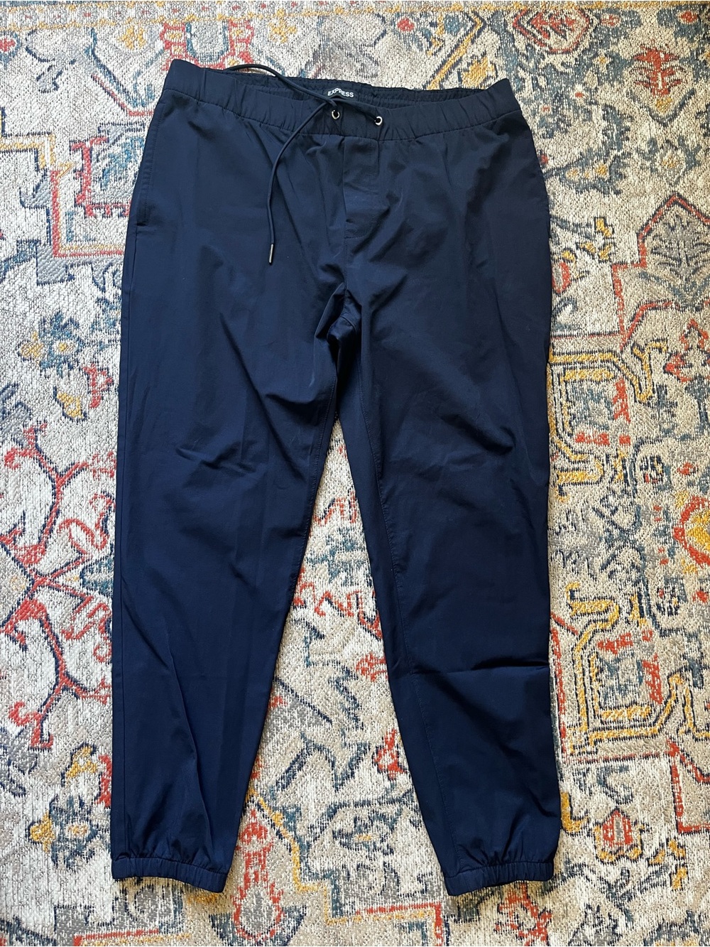 Express Men's Navy Drawstring Jogger Pants Size L 36x29